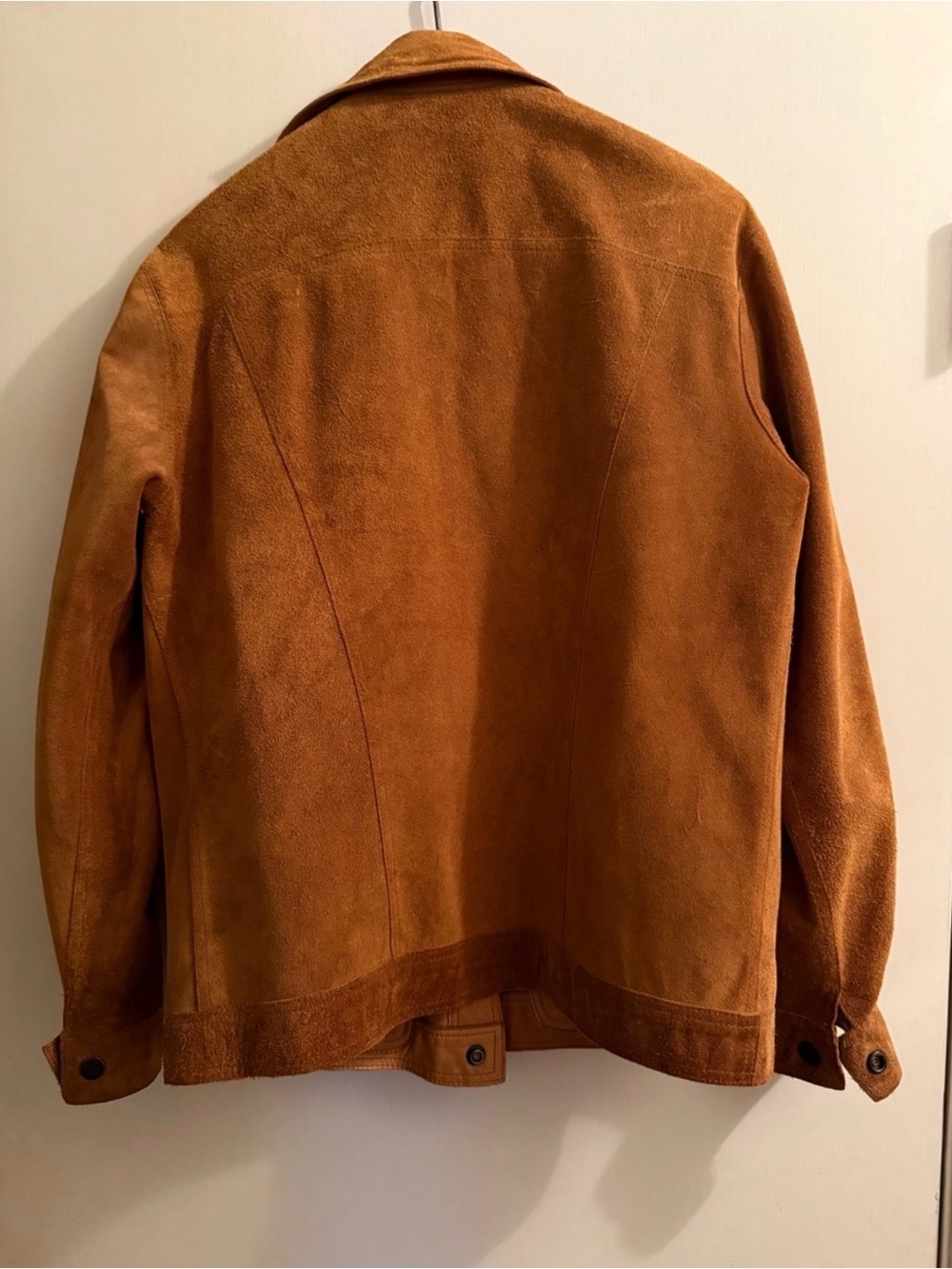 Men's Tan Leather Trucker Jacket reversible. AMAZING!!! - Picture 6 of 8